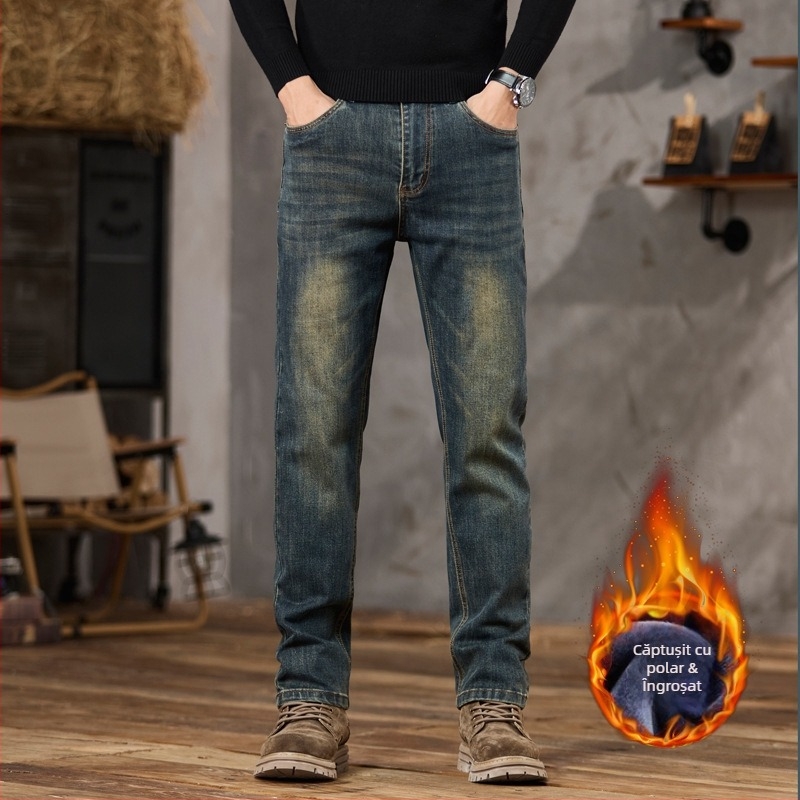 Blugi bărbați 2025, toamnă, slim, cu picior drept, pantaloni bărbați, la modă, brand, blugi elastici, Guangzhou Xintang, casual