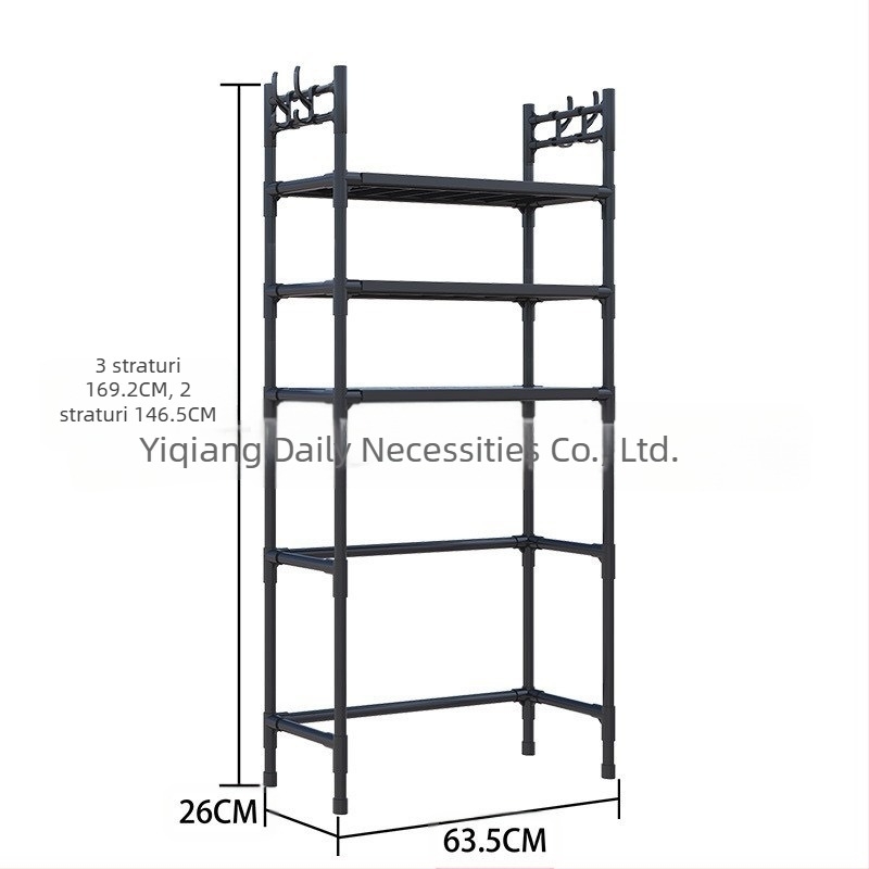 Suport de depozitare pentru mașină de spălat, multifuncțional, simplu, cu mai multe straturi, pentru dropshipping transfrontalier, suport de depozitare cu cârlig de mare capacitate, pe podea