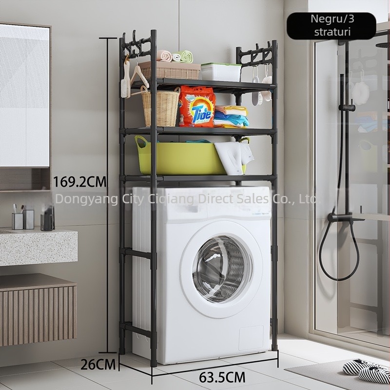 Suport de depozitare pentru mașină de spălat, multifuncțional, simplu, cu mai multe straturi, pentru dropshipping transfrontalier, suport de depozitare cu cârlig de mare capacitate, pe podea