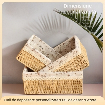 Coș de depozitare diverse pentru birou, coș cosmetic, coș țesut, cutie de depozitare pentru haine, coș de depozitare pentru masă de cafea, hârtie ratan, livrare gratuită