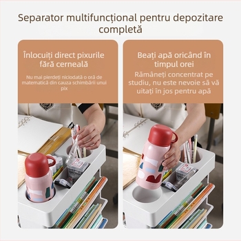 Raft de cărți mobil pentru biroul de clasă, depozitare laterală, raft pentru reviste, cărucior pentru cărți, depozitare și aranjare pentru dormitorul studenților