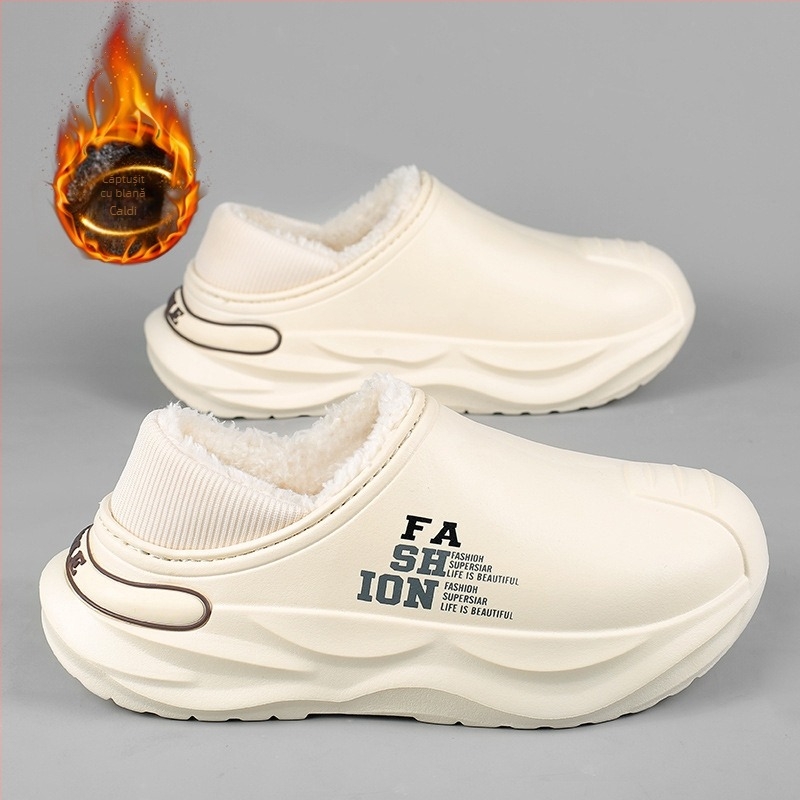 Pantofi de iarnă pentru bărbați, la modă, cu căptușeală din bumbac, cu fund moale, îngroșat, căptușit cu fleece, cald, antiderapant, impermeabil, rezistent la frig, pentru zăpadă