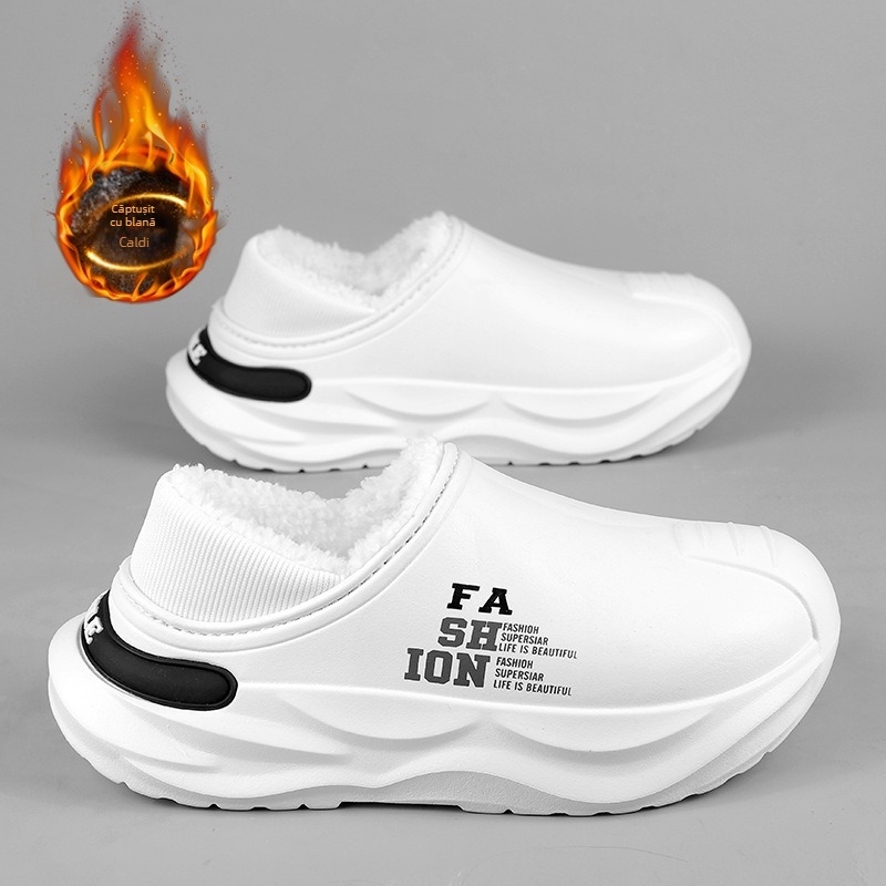 Pantofi de iarnă pentru bărbați, la modă, cu căptușeală din bumbac, cu fund moale, îngroșat, căptușit cu fleece, cald, antiderapant, impermeabil, rezistent la frig, pentru zăpadă