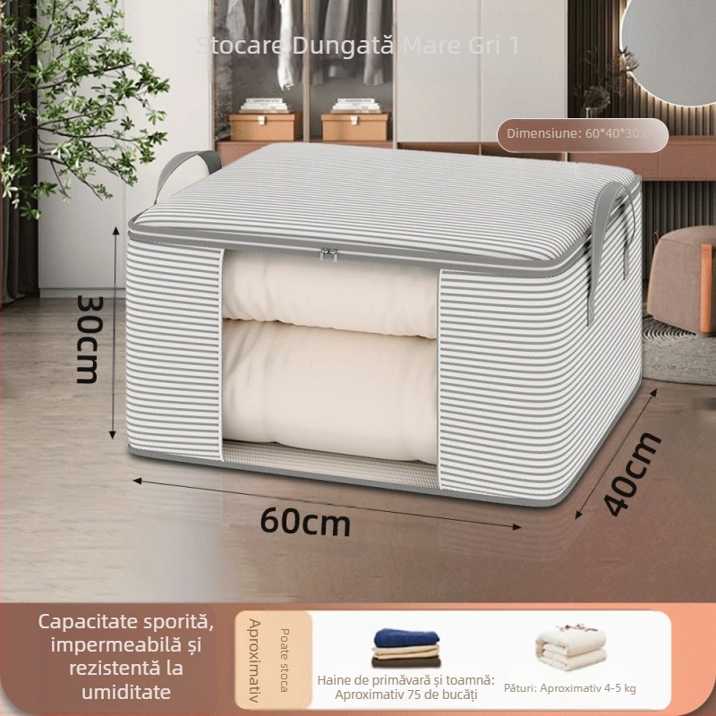 Geantă de depozitare pentru pilotă, capacitate mare, impermeabilă și rezistentă la umiditate, geantă de ambalare pentru mutare, geantă de organizare a hainelor, geantă de pilotă, haine, bagaje