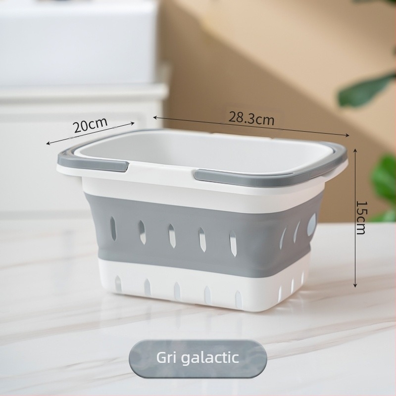 Coș de rufe pliabil, coș de depozitare pentru haine de uz casnic, montat pe perete, coș de rufe pentru baie, coș de rufe din plastic, albastru, mare