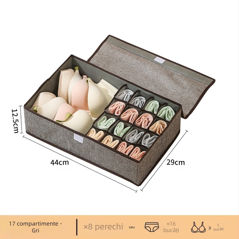 Cutie de depozitare pentru lenjerie intimă Ch, organizator pliabil cu sertar pentru dormitor, cu capac, instrument magic pentru depozitarea sutienelor și șosetelor