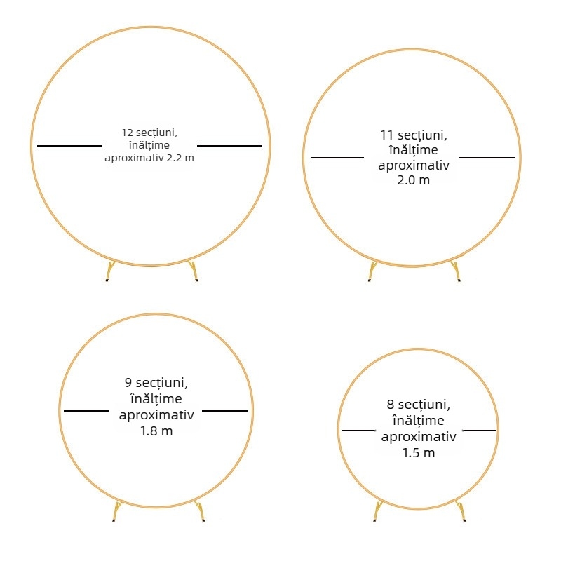 Set de suport pentru arc de balon cu inel de fier, suport cu un singur tub, fundal decorativ pentru nuntă, suport pentru arc de balon rotund de nuntă