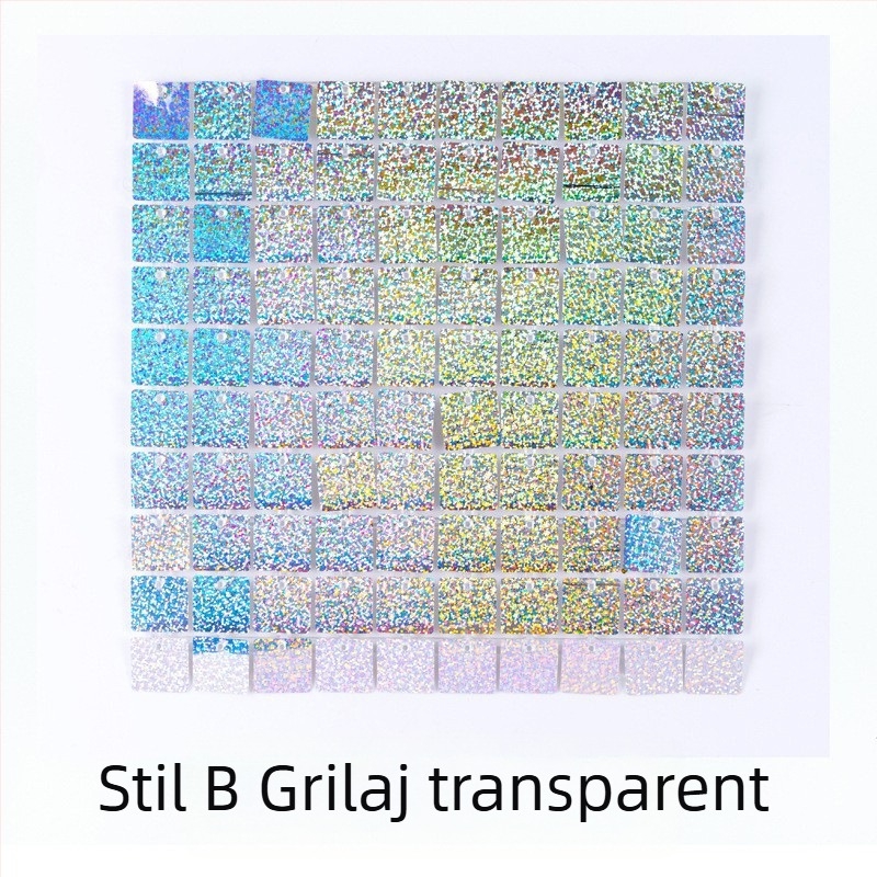 Placă cu cataramă acționată de vânt, placă autoblocantă de tip acționată de vânt, placă strălucitoare acționată de vânt, decorațiune de perete de fundal cu paiete acționate de vânt