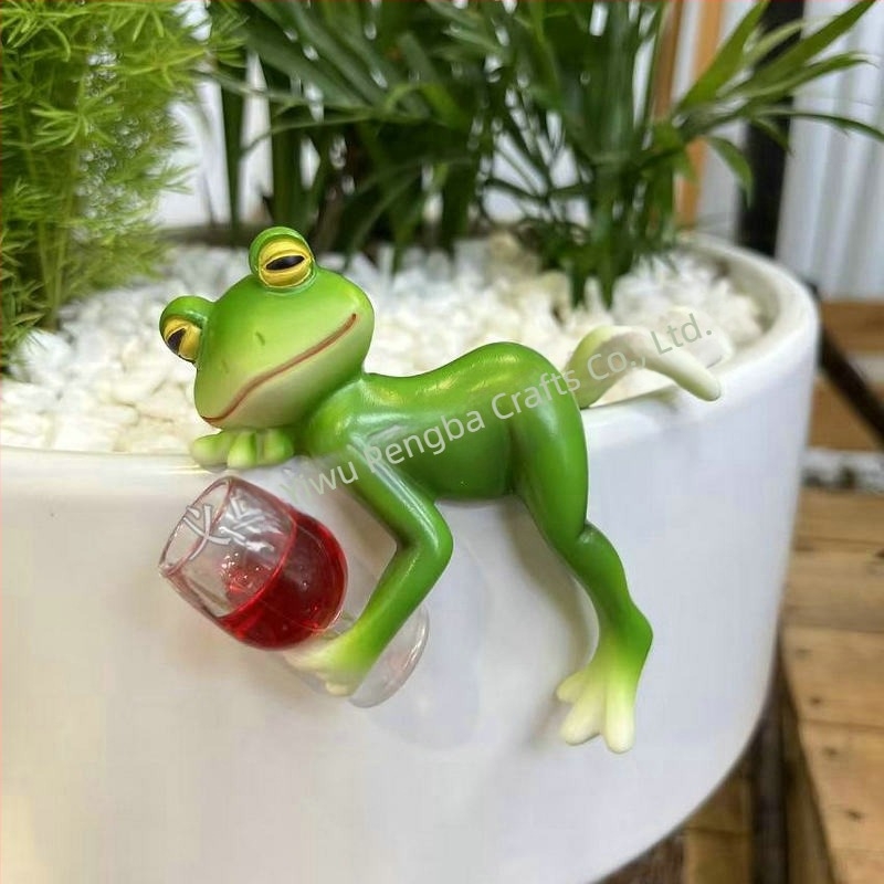 Broască ghiveci agățat ghiveci de flori margine agățat decorativ sticlă rezervor de pește pandantiv curte în aer liber simulare animale rășină ornamente