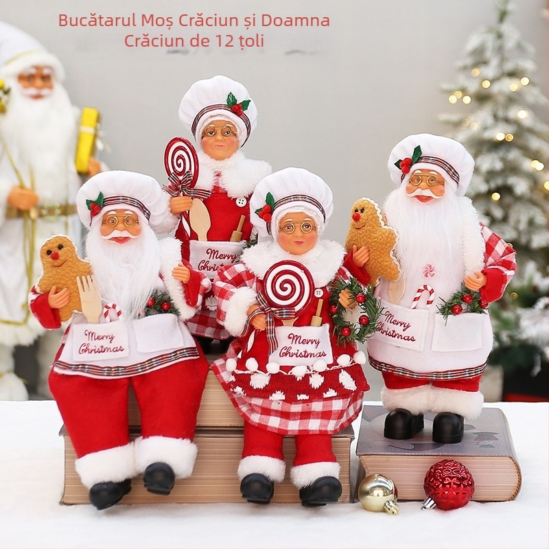 Desene animate creative stil nou în picioare, postură de șezut, bucătar bătrân, soacră, Crăciun, Hotel, Restaurant, decorațiuni desktop