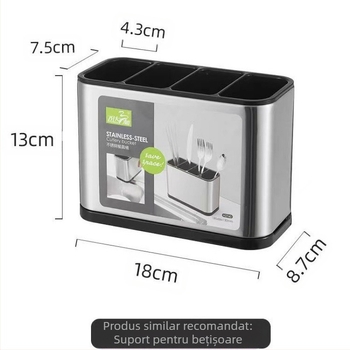 Lingură de uz casnic din oțel inoxidabil bețișoare transfrontaliere multifuncționale all-in-one bucătărie tacâmuri trei-în-one cutie de depozitare pentru scurgere stil nou