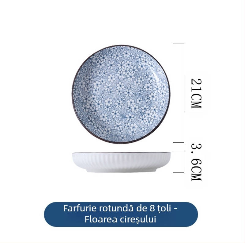 Stil japonez model vertical 8 inch adâncime disc uz casnic sufragerie farfurie ceramică tacâmuri simplu modern living room salată de fructe farfurie