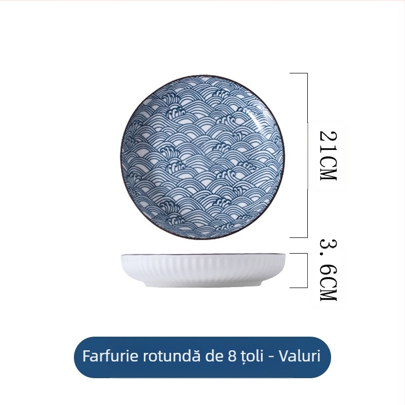 Stil japonez model vertical 8 inch adâncime disc uz casnic sufragerie farfurie ceramică tacâmuri simplu modern living room salată de fructe farfurie