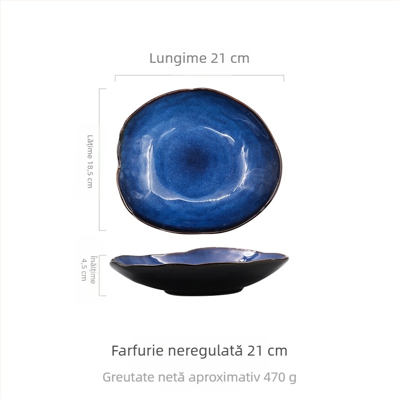 Stil european occidental farfurie alimentară farfurie ceramică de uz casnic bol de orez neregulat bol de legume bol de salată farfurie plată veselă
