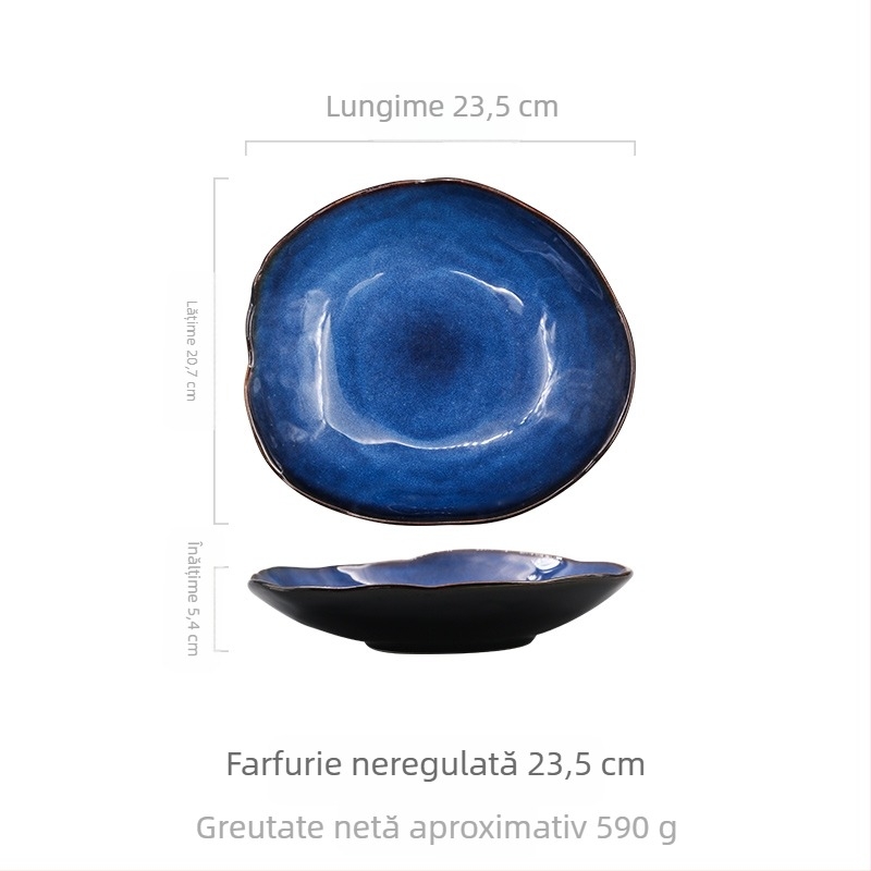Stil european occidental farfurie alimentară farfurie ceramică de uz casnic bol de orez neregulat bol de legume bol de salată farfurie plată veselă