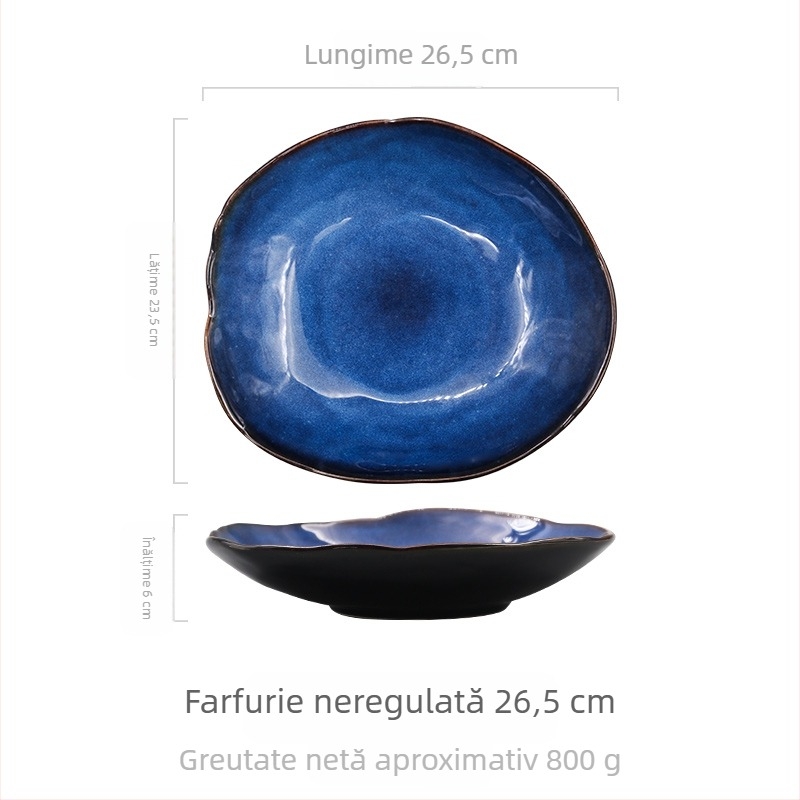 Stil european occidental farfurie alimentară farfurie ceramică de uz casnic bol de orez neregulat bol de legume bol de salată farfurie plată veselă