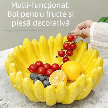 Interzicerea anxietății, farfurie cu banane și fructe, de înaltă calitate, creativă pentru casă, sufragerie, masă de cafea, farfurie cu bomboane, ceramică de înaltă calitate, bol cu fructe uscate