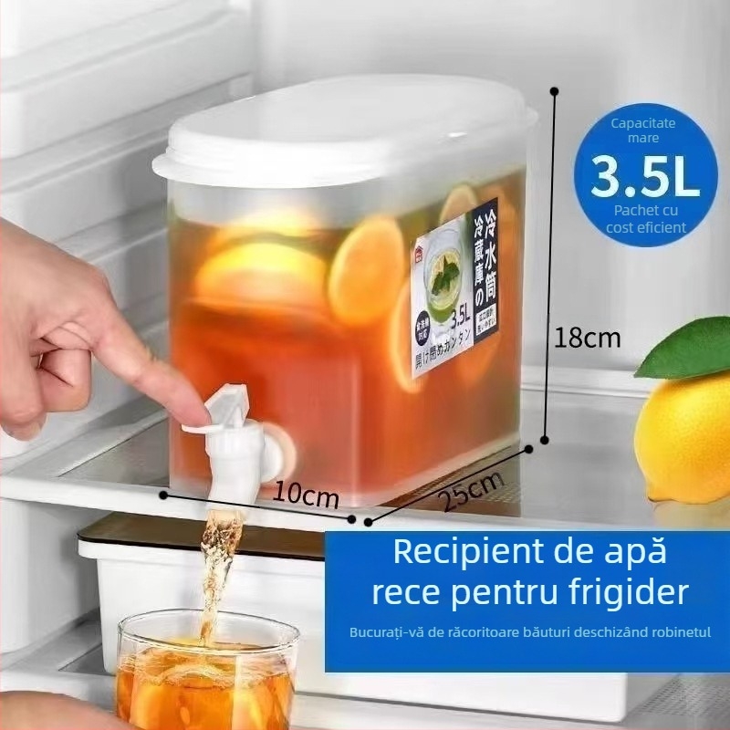 Sticlă de apă rece în stil japonez, din plastic, de vară, de uz casnic, de mare capacitate, cu filtru, rezistent la temperaturi ridicate, sigilat, pentru frigider, ceainic cu suc