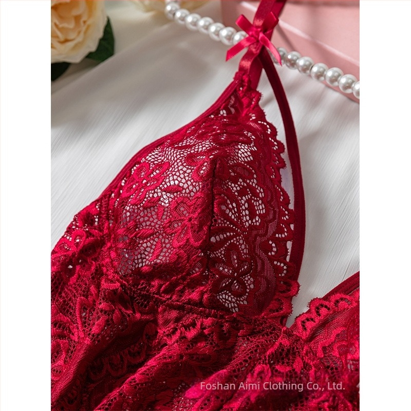 Lenjerie intimă sexy de vară pentru femei, cu plasă, rochie de noapte din dantelă roșie, brodată, pijama sexy, Sling 24015