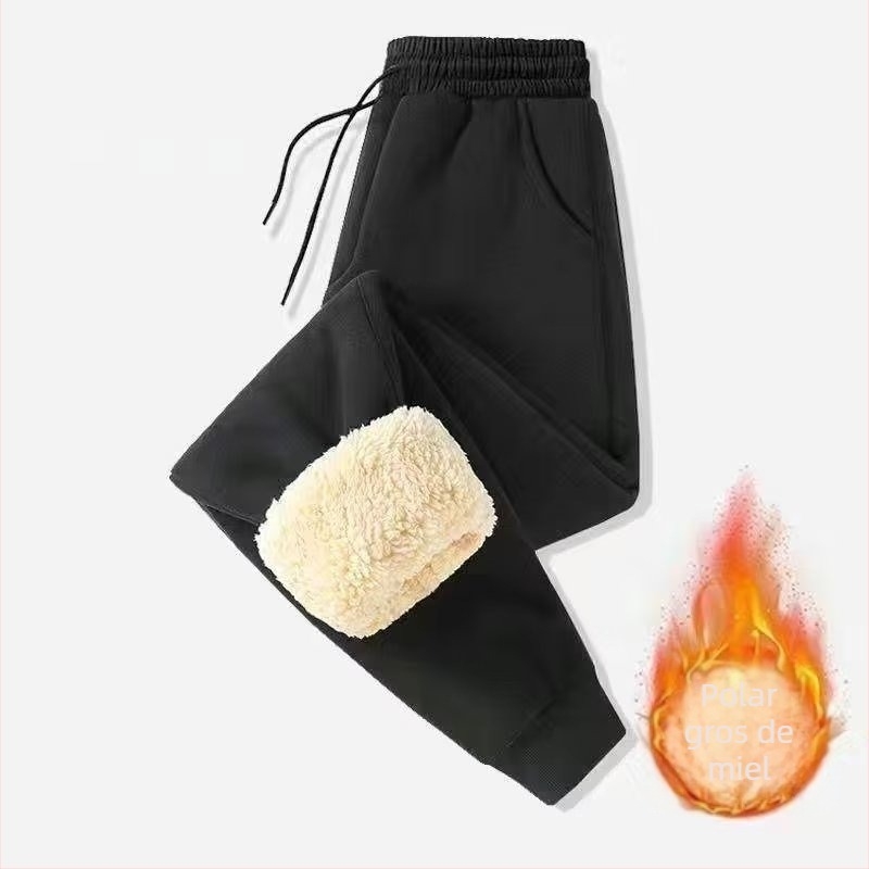 Pantaloni groși cu căptușeală din fleece, pantaloni casual pentru bărbați, pantaloni pentru cupluri din bumbac impermeabil, pantaloni groși și călduroși