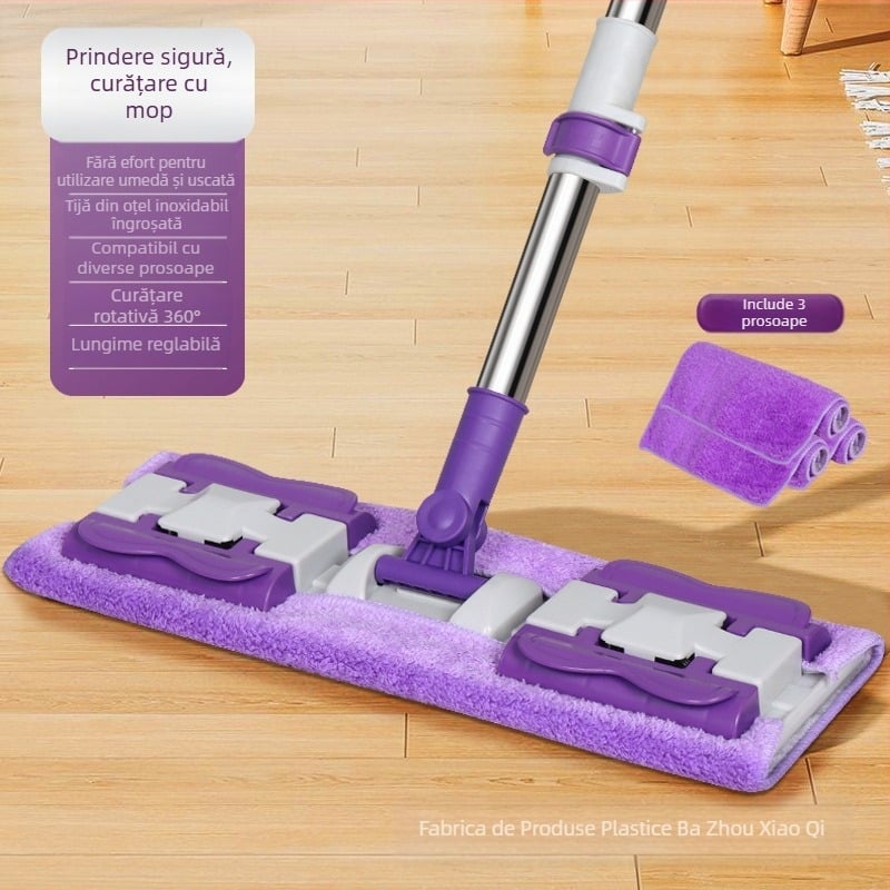 Clemă pânză plată mop autoadeziv convenabil cataramă mop de uz casnic leneș îngroșat mop mop podea din lemn mop