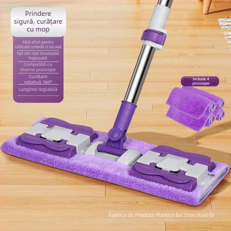 Clemă pânză plată mop autoadeziv convenabil cataramă mop de uz casnic leneș îngroșat mop mop podea din lemn mop