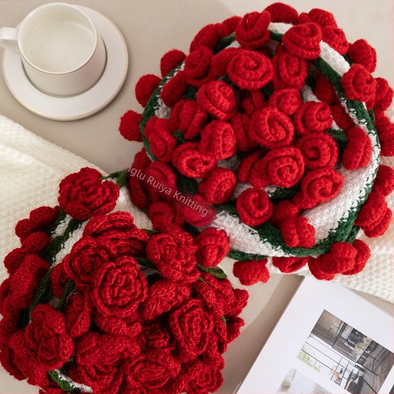 Pătură cu buchet de trandafiri finisată, pătură pentru somn, cadou de Ziua Îndrăgostiților pentru prietenă, pătură cu 99 de flori, pătură cu trandafiri