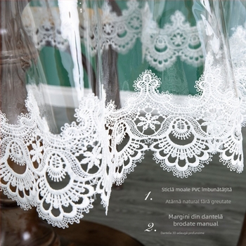 Față de masă din dantelă din PVC moale pentru birou, impermeabilă și rezistentă la ulei, masă de ceai de unică folosință, transparentă, covoraș anti-opărire, placă de cristal, masă de luat masa, covoraș