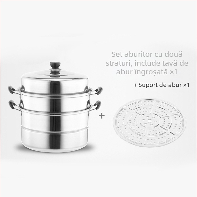 Oțel inoxidabil cu două straturi, abur comercial îngroșat, oală cu dublă utilizare, abur cu trei straturi, abur de mare capacitate, uz casnic, abur multifuncțional