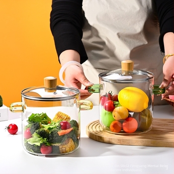 Oală din sticlă borosilicată înaltă, rezistentă la temperaturi ridicate, cu flacără deschisă, oală mică pentru lapte, transparentă, cu abur, aragaz electric ceramic, oală specială pentru vin roșu, extra mare