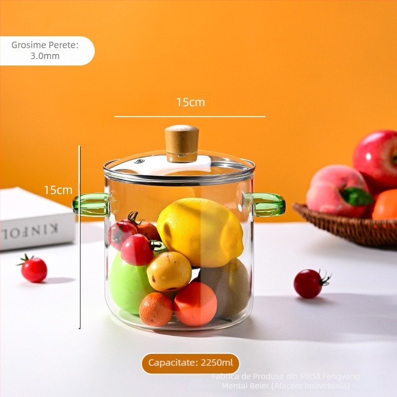 Oală din sticlă borosilicată înaltă, rezistentă la temperaturi ridicate, cu flacără deschisă, oală mică pentru lapte, transparentă, cu abur, aragaz electric ceramic, oală specială pentru vin roșu, extra mare