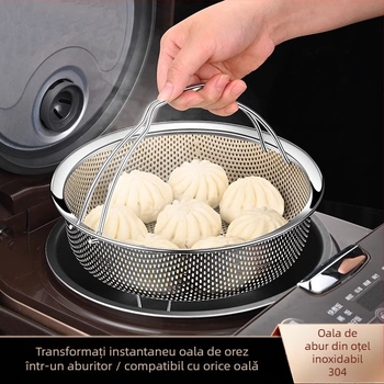 304 Oțel inoxidabil Steamer Rice Cooker Impermeabil Thickened Steamer Legume la abur Chifle la abur cu mâner Rack de abur Grătar de abur Grile de abur