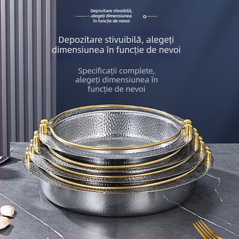 Oală japoneză Shouxi din oțel cu trei straturi, oală coreeană cu fund plat, oală agățată, oală din oțel inoxidabil, oală pentru fructe de mare, oală uscată