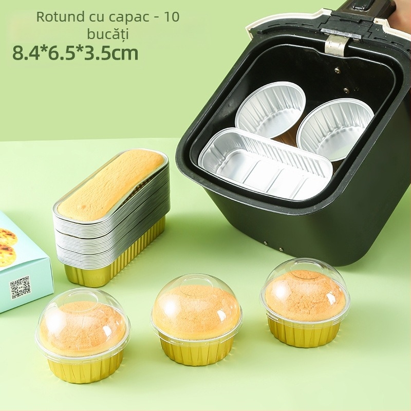 Friteuză cu aer, folie de aluminiu, bol, cuptor de uz casnic repetabil, tort, budincă, copt, mucegai, cutie mică din folie de aluminiu, tavă pentru ceașcă