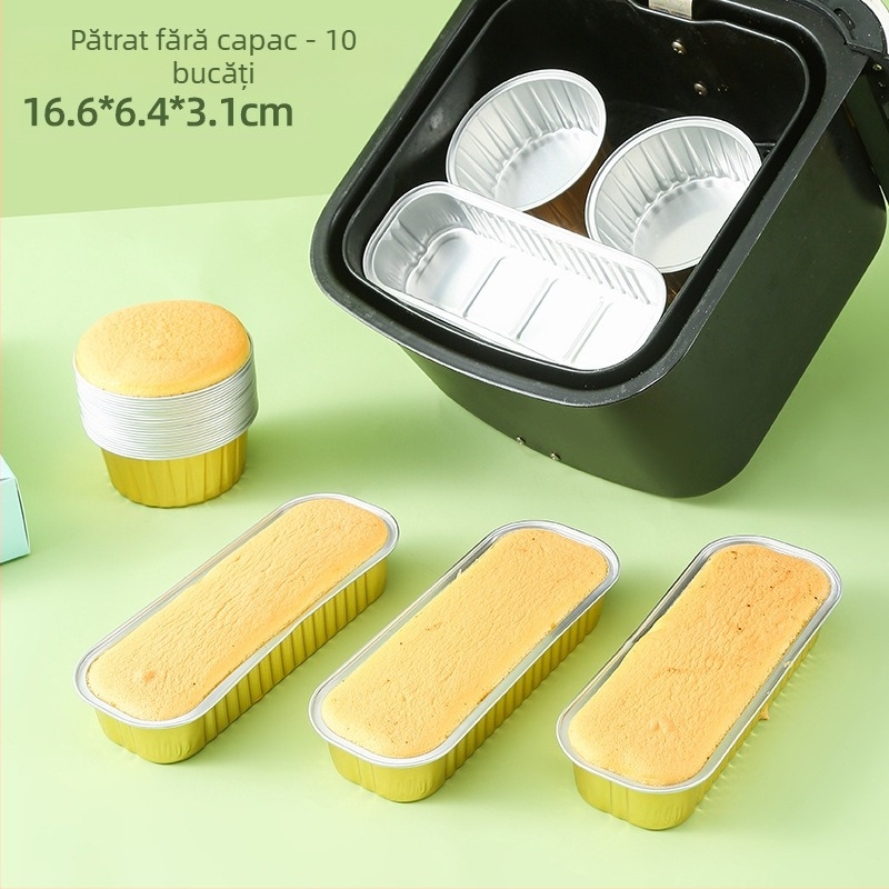 Friteuză cu aer, folie de aluminiu, bol, cuptor de uz casnic repetabil, tort, budincă, copt, mucegai, cutie mică din folie de aluminiu, tavă pentru ceașcă