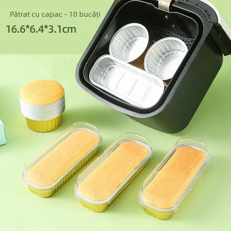 Friteuză cu aer, folie de aluminiu, bol, cuptor de uz casnic repetabil, tort, budincă, copt, mucegai, cutie mică din folie de aluminiu, tavă pentru ceașcă