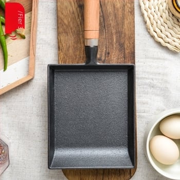 Tigaie japoneză Tamagoyaki, tigaie pentru omletă, tigaie antiaderentă, tigaie din fontă, tigaie ...