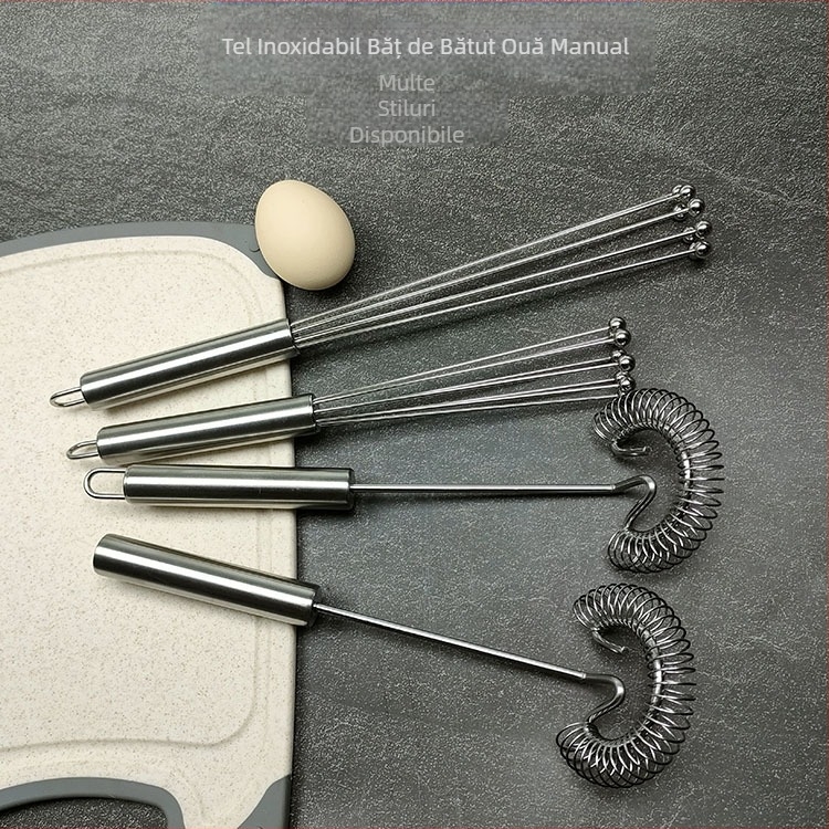 Oțel inoxidabil manual ouă bătător primăvară coil ouă mixer cremă și aluat amestecând stick instrument de copt