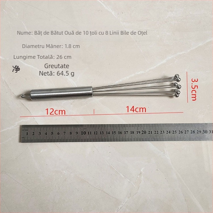 Oțel inoxidabil manual ouă bătător primăvară coil ouă mixer cremă și aluat amestecând stick instrument de copt