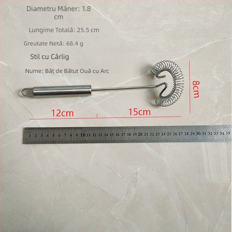 Oțel inoxidabil manual ouă bătător primăvară coil ouă mixer cremă și aluat amestecând stick instrument de copt