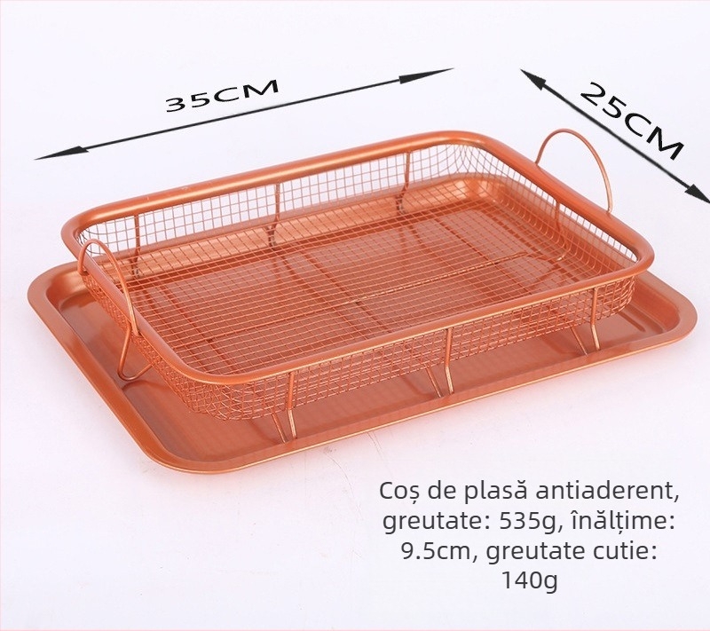 Coș de prăjit cartofi prăjiți din plasă din oțel inoxidabil, coș de filtru, raft antiaderent pentru scurgerea uleiului, tavă pentru legume/verzui