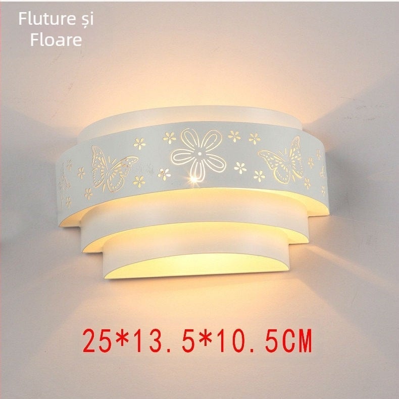 Lampă de perete modernă și simplă din fier forjat, en-gros, pentru culoarul hotelului, living, dormitor, noptieră, artă decorativă pentru perete, producător de iluminat