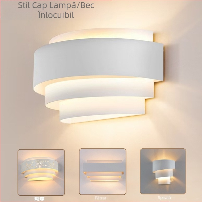 Lampă de perete modernă și simplă din fier forjat, en-gros, pentru culoarul hotelului, living, dormitor, noptieră, artă decorativă pentru perete, producător de iluminat