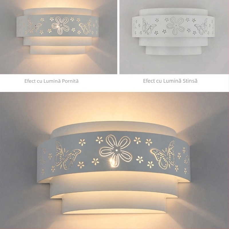 Lampă de perete modernă și simplă din fier forjat, en-gros, pentru culoarul hotelului, living, dormitor, noptieră, artă decorativă pentru perete, producător de iluminat