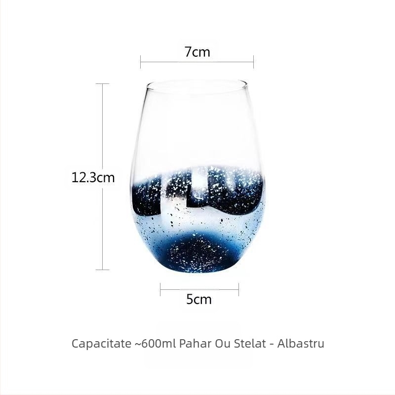 Sticlă gradientă Starry Sky Ins Popular Creative în formă de ou electrolizat cupă de apă pahar de vin suc lapte cupă burtă mare cupă