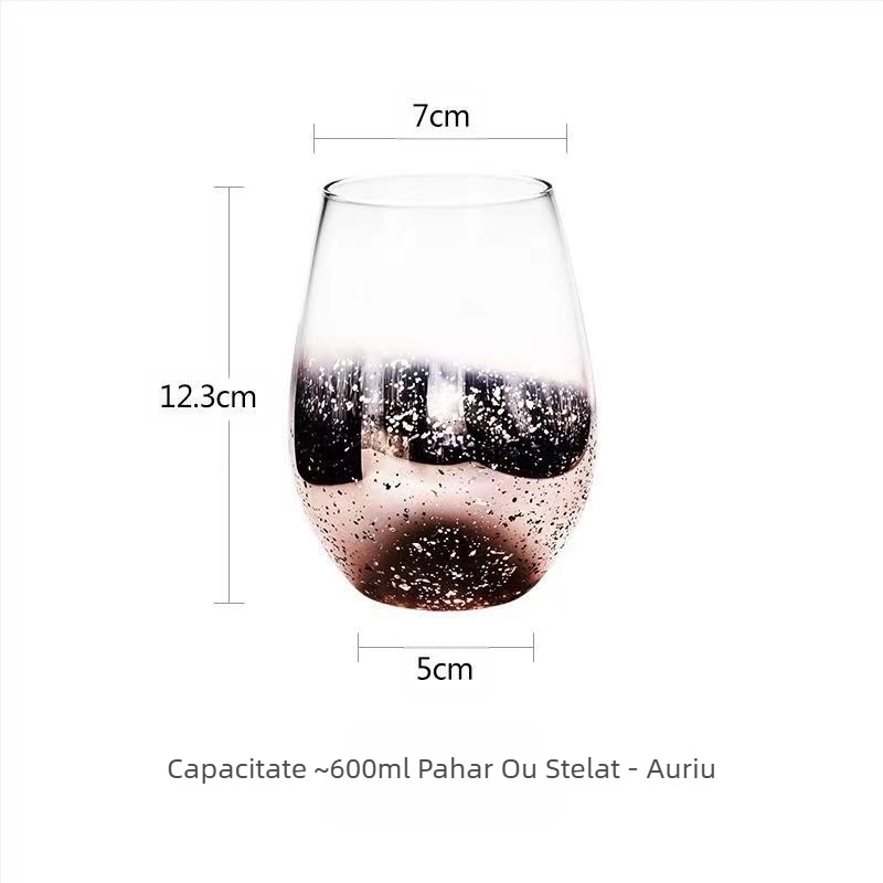 Sticlă gradientă Starry Sky Ins Popular Creative în formă de ou electrolizat cupă de apă pahar de vin suc lapte cupă burtă mare cupă