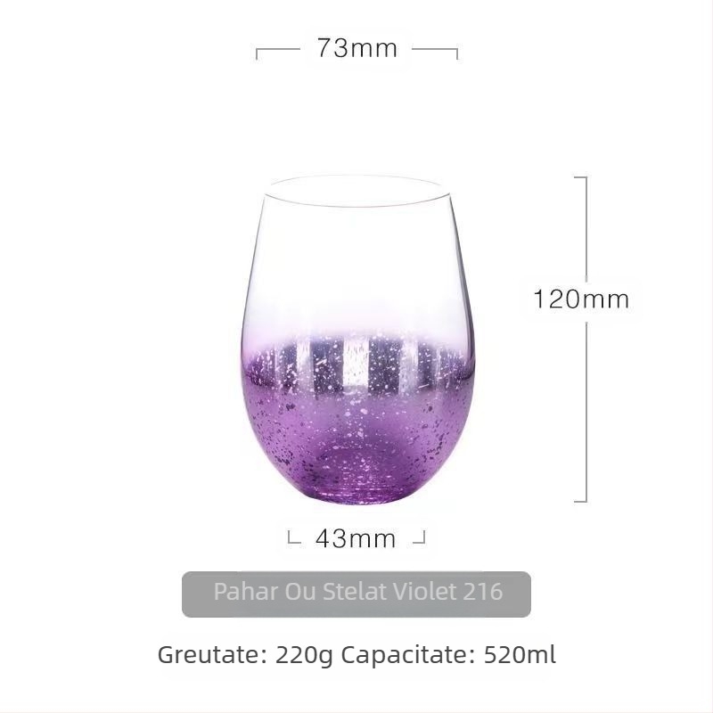 Sticlă gradientă Starry Sky Ins Popular Creative în formă de ou electrolizat cupă de apă pahar de vin suc lapte cupă burtă mare cupă