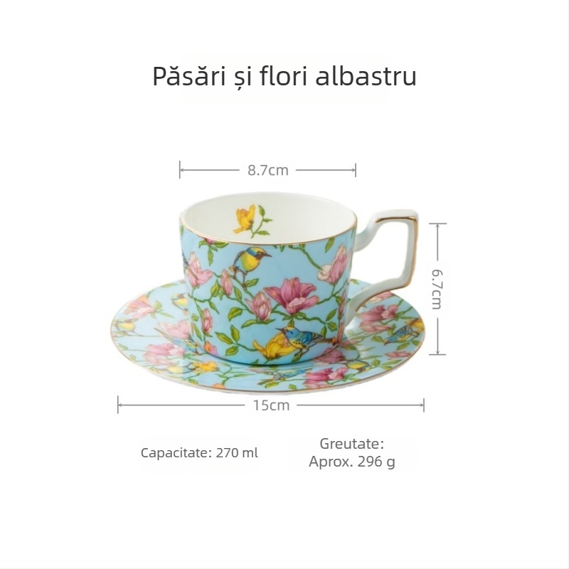 Set de ceașcă de cafea și farfurie din ceramică cu ramă aurie, en-gros, din porțelan os, simplă și creativă, pentru acasă, ceașcă de ceai de după-amiază, suvenir pentru Festivalul de la mijlocul toamnei
