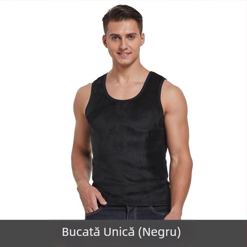 Vestă termică dublă din catifea pentru bărbați, catifea îngroșată, pentru bărbați, vestă intimă, cămașă de toamnă, cămașă de toamnă