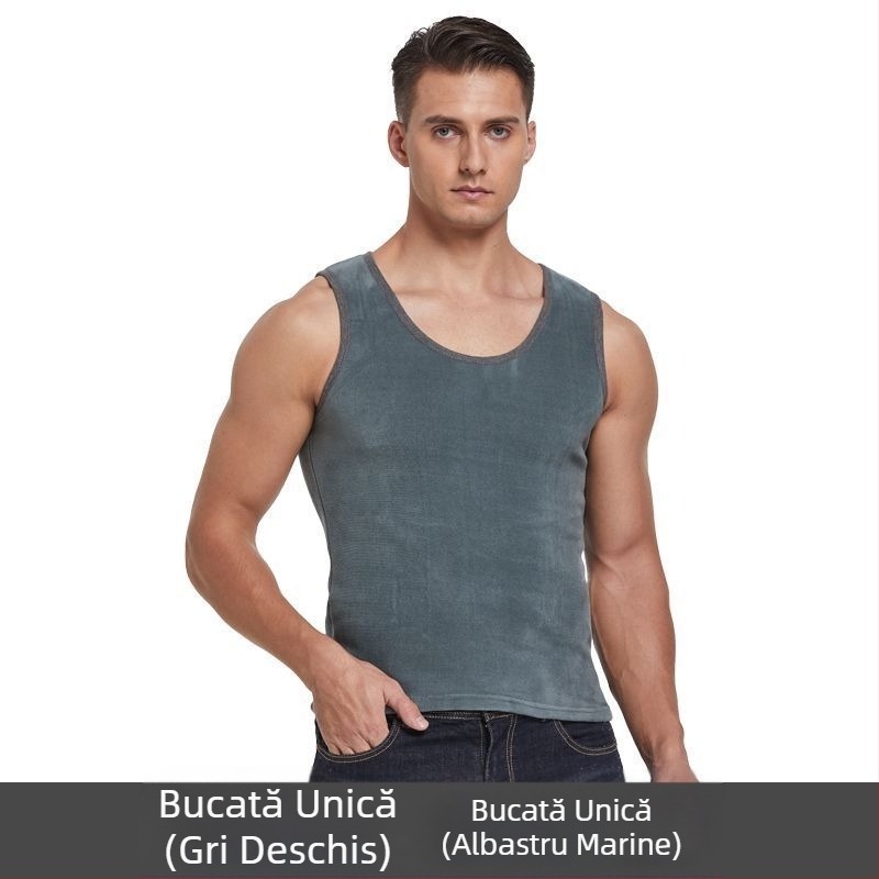 Vestă termică dublă din catifea pentru bărbați, catifea îngroșată, pentru bărbați, vestă intimă, cămașă de toamnă, cămașă de toamnă